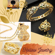 Cargar imagen en el visor de la galería, Hollow Jewelry: Collares y colgante oso cobre chapada oro.