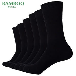 6 PRS/Lote Calcetin negro de vestir de Bambú. Suave, transpirable, antibacteriano. 200N de punto