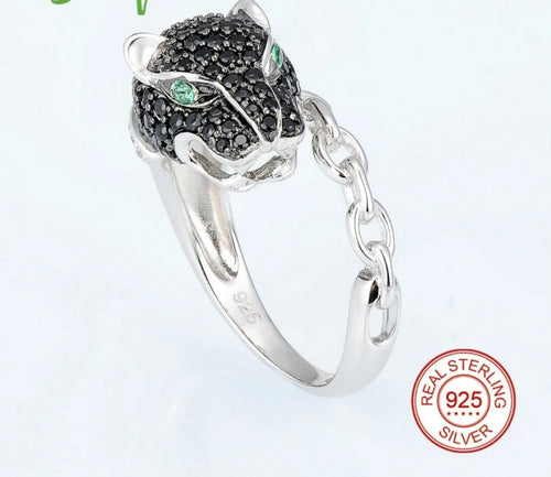 Anillo Pantera negra plata 925 y circon