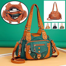 Cargar imagen en el visor de la galería, Bolso Retro de cuero suave para mujer, bolso de mano informal de gran capacidad, bolso de hombro