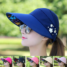 Cargar imagen en el visor de la galería, Sombrero de Golf plegable para mujer,Anti UV, de algodón, con estampado de flores