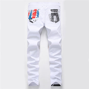 GRAFFITI Jeans blancos de hombre. Slim fit.