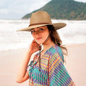 Sombrero de paja de Panamá con correa