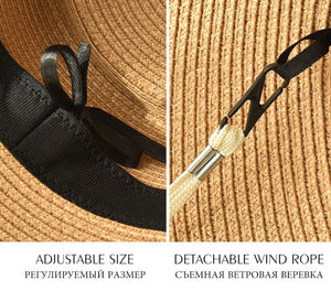 Sombreros Panamá paja con ribete ala ancha UPF, protección UV.