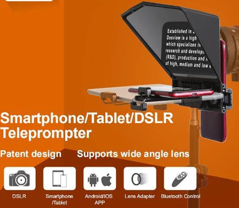 Bestview T2 Teleprompter for 8 inch Tablet iPad Phones Prompter Outdoor Interview Speech DSLR Reader prompteur Tablet