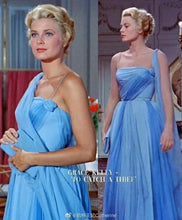 Cargar imagen en el visor de la galería, Grace Kelly-Vestidos de Noche azul cielo de la alta sociedad, un hombro, cola de Hada