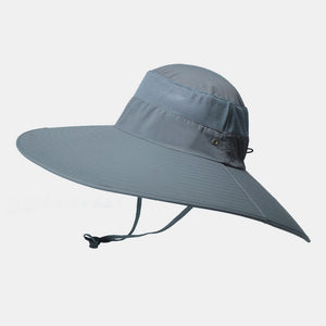 Mens Bucket Hat Waterproof Mesh Breathable Sunshade Cap Oversized Brim With String For Outdoor Fishing Hat Climbing