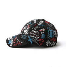 Cargar imagen en el visor de la galería, Primavera de graffiti impresión gorra de béisbol de los padres del niño de la cola larga del sombrero de hip-hop límite al por mayor