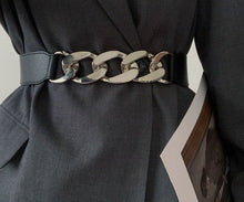 Cargar imagen en el visor de la galería, Cinturón elástico con cadena de oro y plata 70cm