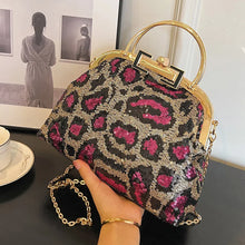 Cargar imagen en el visor de la galería, Bolso de mano de lujo con lentejuelas animal print