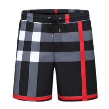 Cargar imagen en el visor de la galería, Bermudas traje baño hombre cuadro Tartan. Negro. Algodon y Poliester. 3XL