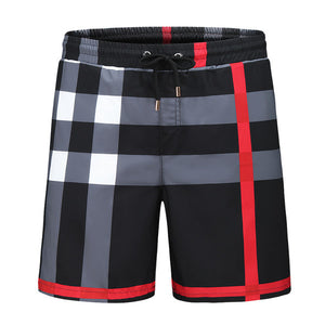 Bermudas traje baño hombre cuadro Tartan. Negro. Algodon y Poliester. 3XL