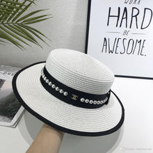 Cargar imagen en el visor de la galería, 2019 nueva marca de moda masculina y femenina sombrero para el sol diseñador sombrero para el sol viaje en la playa masculina y femenina sombrero de paja cuadro correspondiente