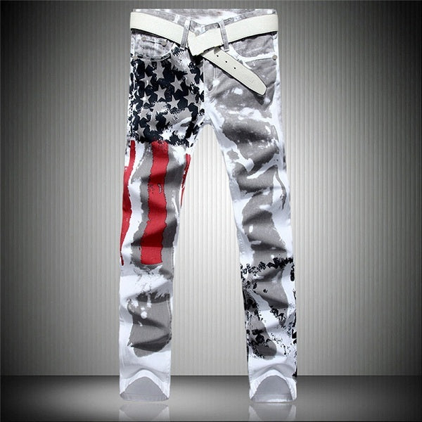 GRAFFITI Jeans blancos de hombre. Slim fit.