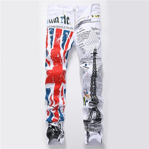 GRAFFITI Jeans blancos de hombre. Slim fit.