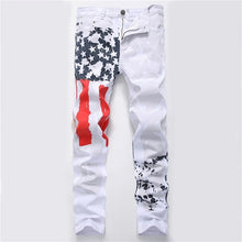 Cargar imagen en el visor de la galería, GRAFFITI Jeans blancos de hombre. Slim fit.