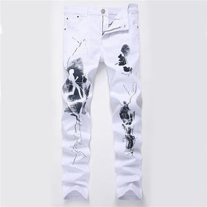 GRAFFITI Jeans blancos de hombre. Slim fit.