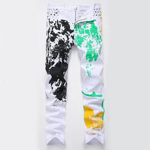 Cargar imagen en el visor de la galería, GRAFFITI Jeans blancos de hombre. Slim fit.