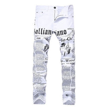 Cargar imagen en el visor de la galería, GRAFFITI Jeans blancos de hombre. Slim fit.