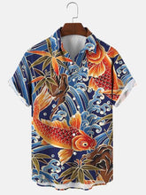 Cargar imagen en el visor de la galería, Looky Koi shirt, camisa de carpas Koi. 5XL