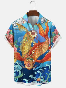 Looky Koi shirt, camisa de carpas Koi. 5XL