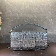 Cargar imagen en el visor de la galería, Valentinoc mujeres bolsos bordados estilo diseñador moda clásico dama mini bolso crossbody bolsos de playa cristal luz bolso de lujo AHXX