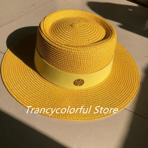 Sombrero de paja de color incluido naranja vitamina