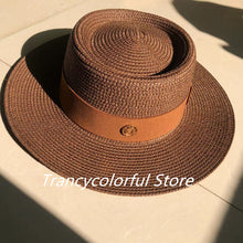 Cargar imagen en el visor de la galería, Sombrero de paja de color incluido naranja vitamina