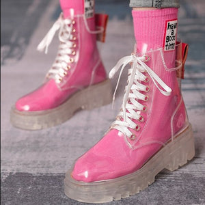 Botas transparentes plataforma Martin para mujer. 35-40