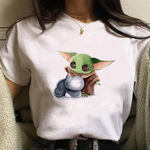 Bebe Yoda Mandalorian camiseta mujer hombre star wars t-shirt multiples dibujos