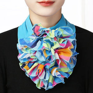 Cortaviento cuello y bufanda floral de gasa