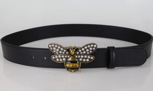Cinturon piel Queen Bee, elegante, estrecho.