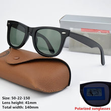Cargar imagen en el visor de la galería, Gafas de sol lentes de cristal retro de acetato de lujo RB, diseño de remaches, cuadradas, R2140