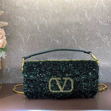 Cargar imagen en el visor de la galería, Valentinoc mujeres bolsos bordados estilo diseñador moda clásico dama mini bolso crossbody bolsos de playa cristal luz bolso de lujo AHXX