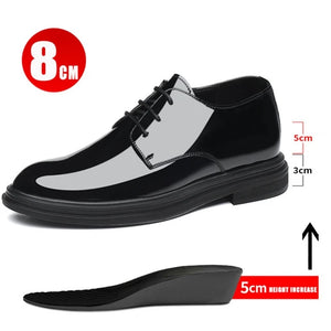 Zapatos Derby charol, formal aumento de altura 6/8cm 37-44