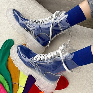 Botas transparentes plataforma Martin para mujer. 35-40