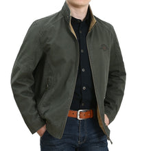 Cargar imagen en el visor de la galería, Bomber reversible hombre, algodón 100%, color caqui y verde militar. 4XL