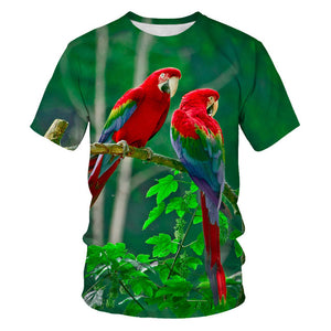 Parrot print camiseta de hombre animal print loros hawaianos