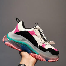 Cargar imagen en el visor de la galería, Paris sneakers suela cristal triple S. 36-45. Colores solidos y combinados