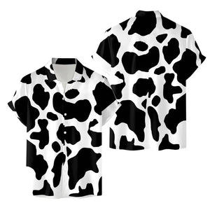 Camisa de manga corta con estampado de vaca lechera para hombre.