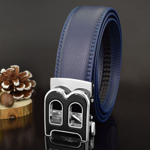 Cargar imagen en el visor de la galería, Cinturones diseño alta calidad correa cuero genuino letra B diseño. 35mm
