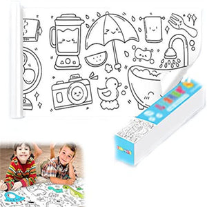 Rollo de dibujo para niños, papel para colorear, rollo de Graffiti, se pega DIY, regalo educativo.