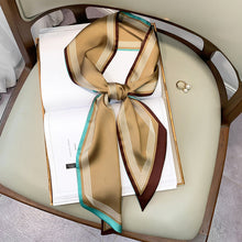 Cargar imagen en el visor de la galería, Pañuelo de seda largo banda cuello, bolso ...150x15cm