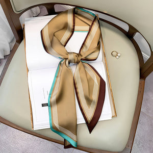 Pañuelo de seda largo banda cuello, bolso ...150x15cm