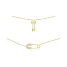 Cargar imagen en el visor de la galería, Collares imperdible safety pin plata S925