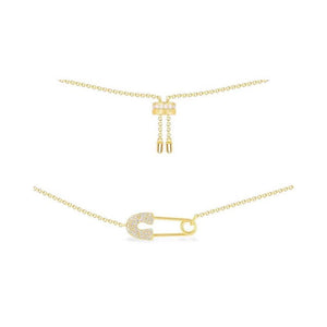 Collares imperdible safety pin plata S925
