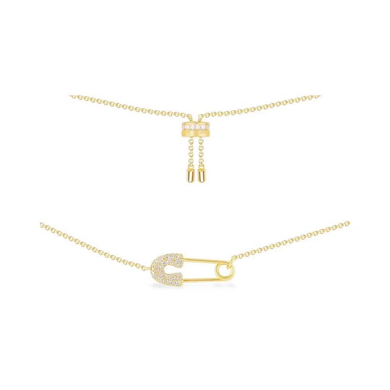 Collares imperdible safety pin plata S925