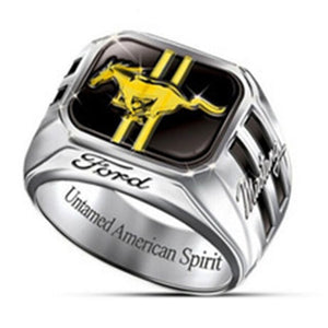 Anillo Ford Mustang en acero inoxidable 316L
