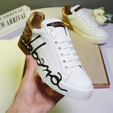 Cargar imagen en el visor de la galería, Grafiti Dolce Gabbana hombre y mujer, plataforma de cuero, zapato plano. 35-45