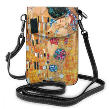 Cargar imagen en el visor de la galería, Klimt phone bag de cuero sintetico de microfibra. Mascarilla a juego.